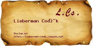 Lieberman Csák névjegykártya